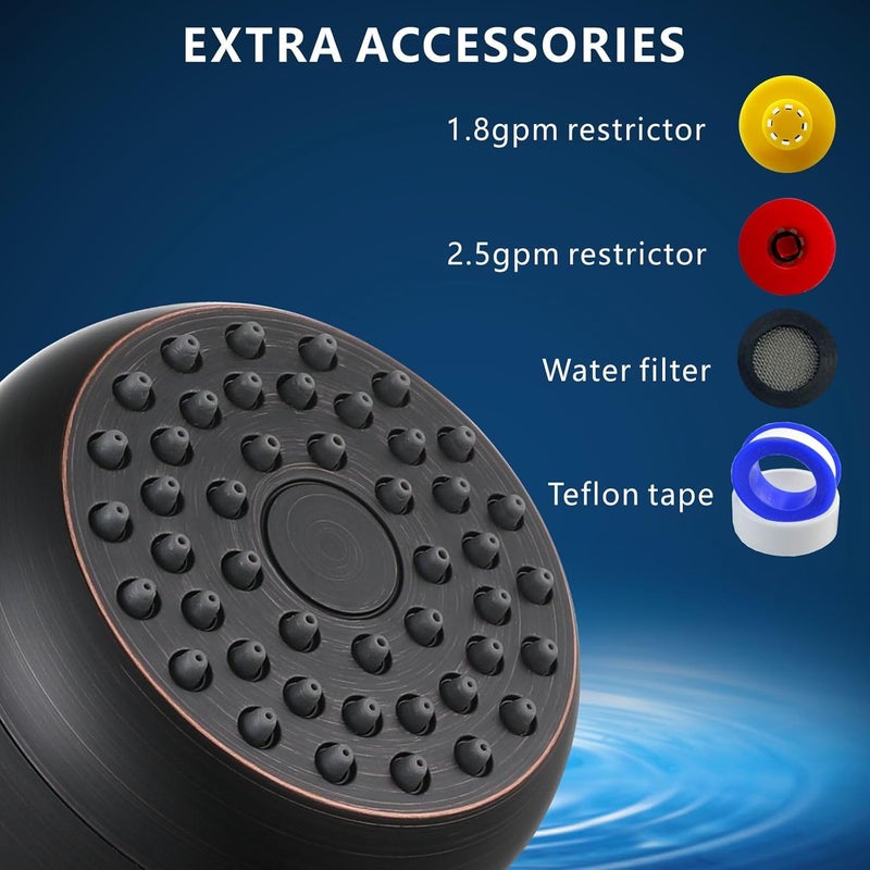 Nuodan High Pressure Shower Head - Powerful Bathroom Pressure Boosting Showerhead - Perfect Universal Replacement for Rain Shower Heads(Oil Rubbed Bronze) - Image 3